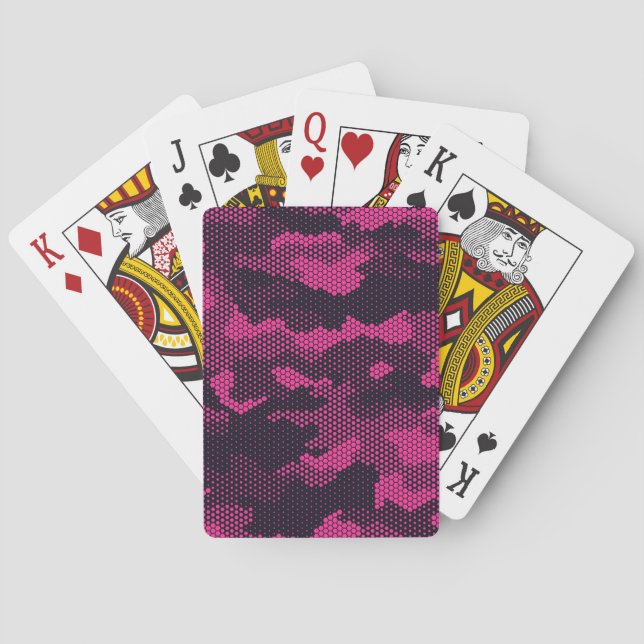 Camouflage hexagonal, military texture background playing cards (Back)