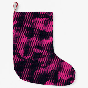 Camouflage hexagonal, military texture background small christmas stocking