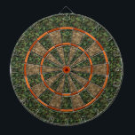 Camouflage Hunter Green Orange<br><div class="desc">This hunting themed dartboard has a green and brown camo pattern and alternating shades of orange. This is a great game board for outdoorsmen, hunters and men with camouflage-themed man caves. See more variations in our store!</div>