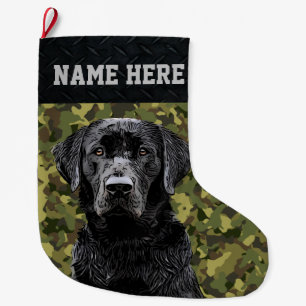 Camouflage Hunting Dog Pet or Hunter Large Christm Large Christmas Stocking
