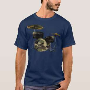 Camouflage Jazz Drum set graphic design  for T-Shirt