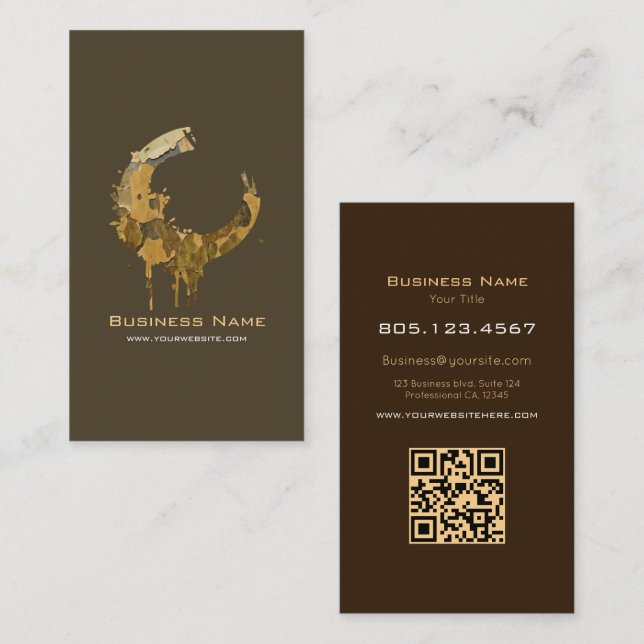 Camouflage Leaf Paint Swirl Design – Custom Business Card (Front/Back)
