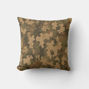 Camouflage Leaves – Rugged Nature-Inspired Design Cushion