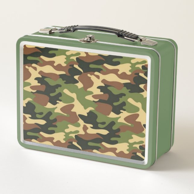 camouflage metal lunch box (Front)