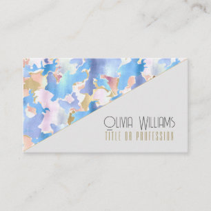 Camouflage Metallic Pink Blue Gold Abstract Business Card