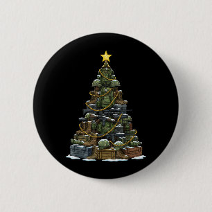 Camouflage Military Christmas Tree Patriotic 6 Cm Round Badge