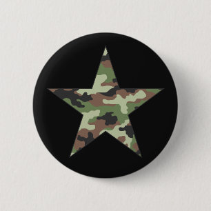 Camouflage Military Star 6 Cm Round Badge