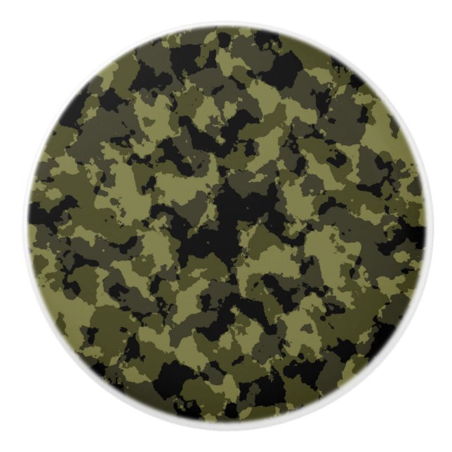 Camouflage military style ceramic knob (Front)