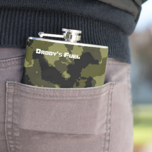 Camouflage military style pattern hip flask