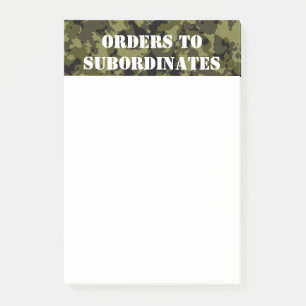 Camouflage military style pattern post-it notes