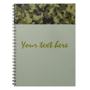 Camouflage military style pattern spiral notebook