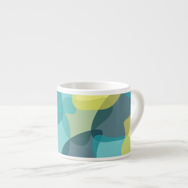 Camouflage, modern, cool, trendy, urban geometric espresso cup (Front Right)