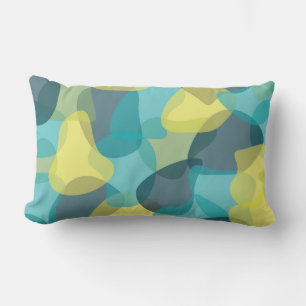 Camouflage, modern, cool, trendy, urban geometric lumbar cushion