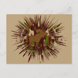 Camouflage Moose Break-out Camo Postcard