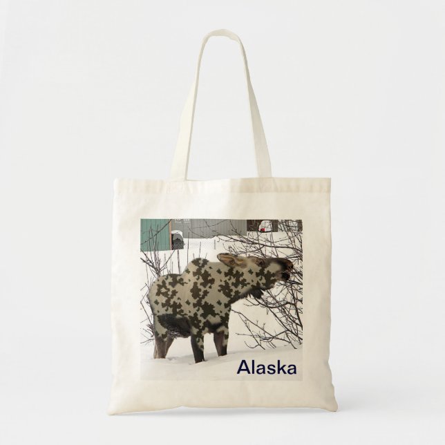 Camouflage Moose Tote Bag (Front)