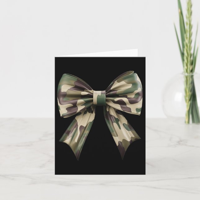 Camouflage Old Camo Bow Camo Coquette Bow Hunting  Card (Front)