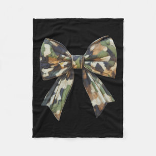 Camouflage Old Camo Bow Camo Coquette Bow Hunting Fleece Blanket