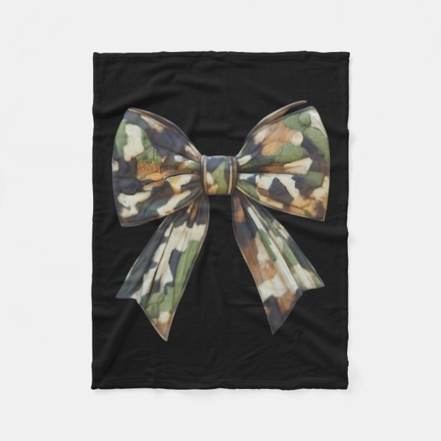 Camouflage Old Camo Bow Camo Coquette Bow Hunting  Fleece Blanket (Front)