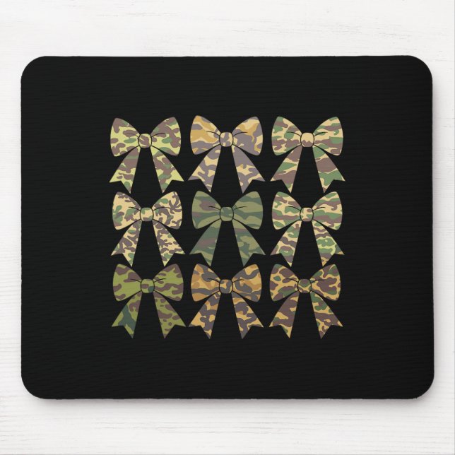 Camouflage Old Camo Bow Camo Coquette Bow Hunting  Mouse Pad (Front)