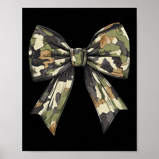 Camouflage Old Camo Bow Camo Coquette Bow Hunting  Poster (Front)