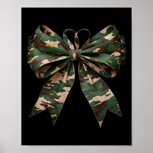 Camouflage Old Camo Bow Camo Coquette Bow Hunting  Poster (Front)