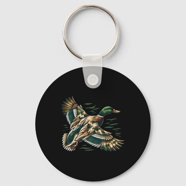 Camouflage Old School Camo Coquette Bow Duck Hunti Key Ring (Front)