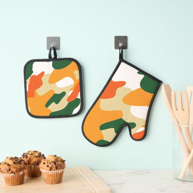 camouflage oven mitt & pot holder set (Insitu(Hanging))