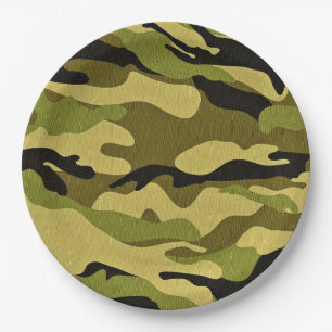 camouflage paper plates