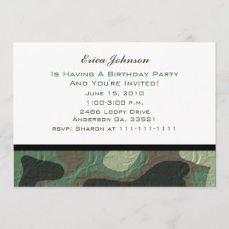 Camouflage Party Invitations
