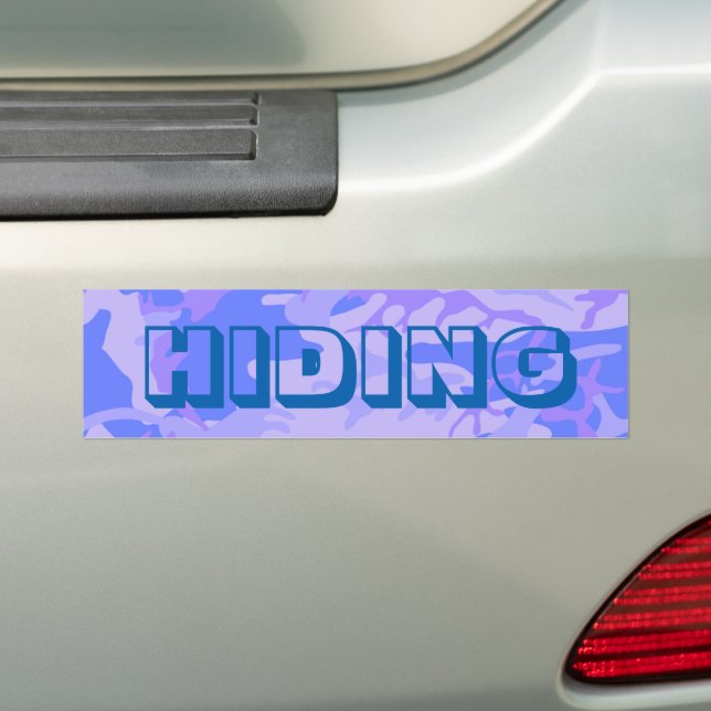Camouflage Pastel Blue Abstract Funny Quote Bumper Sticker (On Car)