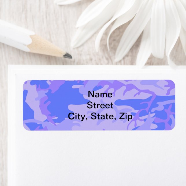 Camouflage Pastel Blue Abstract Pattern Address (Insitu)