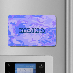 Camouflage Pastel Blue Abstract Pattern Hiding Magnet