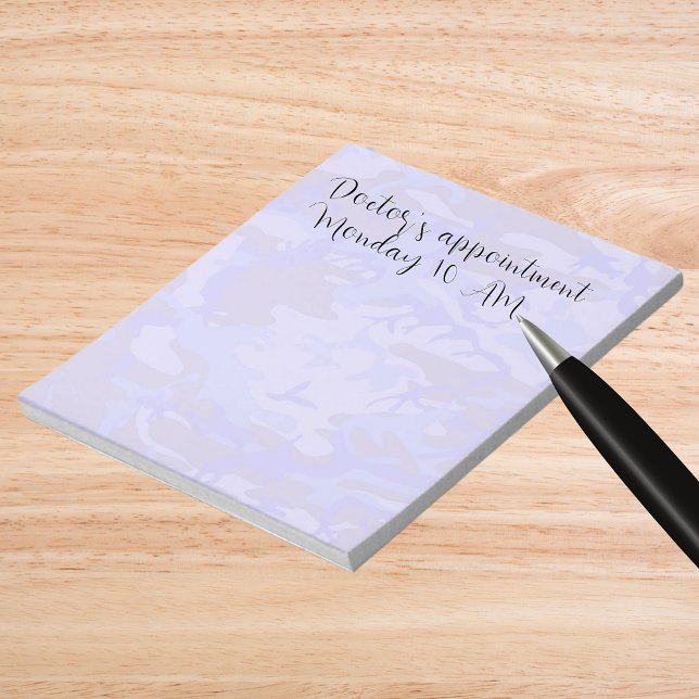Camouflage Pastel Blue Abstract Pattern Notepad (Camouflage Pastel Blue Abstract Pattern Notepad)