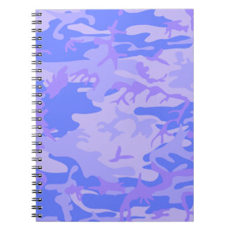 Camouflage Pastel Blue Abstract Pattern Spiral Notebook