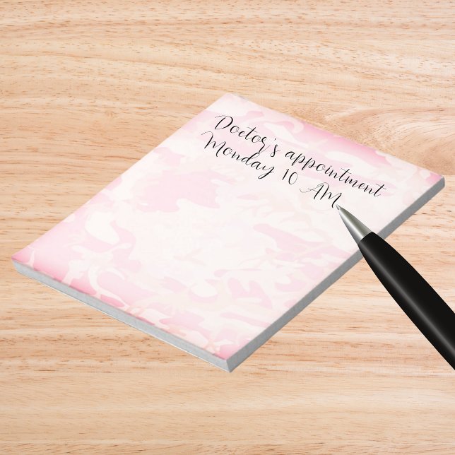 Camouflage Pastel Pink Abstract Pattern Notepad (Camouflage Pastel Pink Abstract Pattern Notepad)