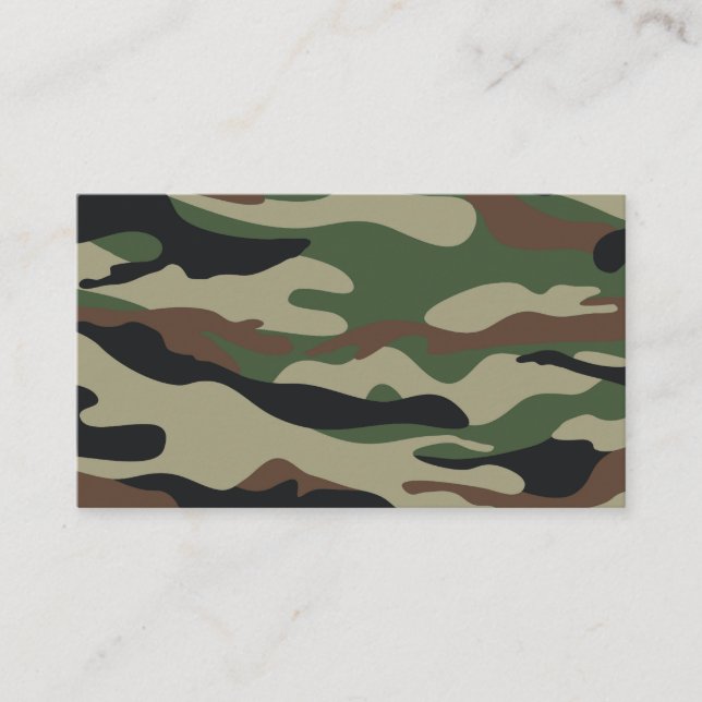 Camouflage Pattern Brown Green Business Card (Front)