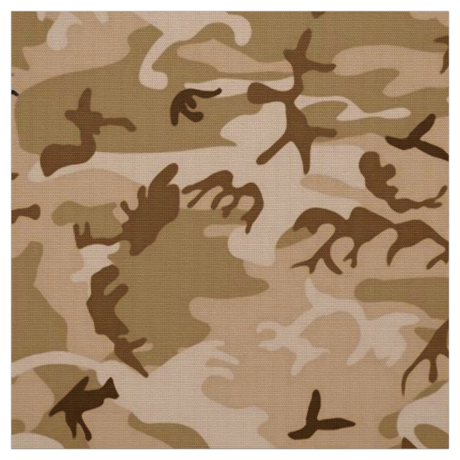 Camouflage Pattern, Desert Tan and Brown  Fabric (Swatch)