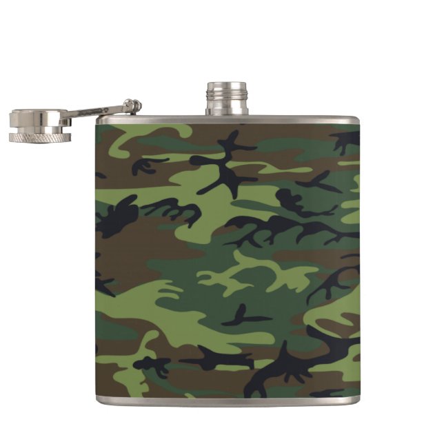Camouflage Pattern Hip Flask (Opened)