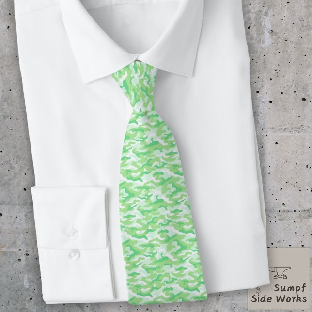 Camouflage Pattern in light Grey and Green Tie (Creator Uploaded)