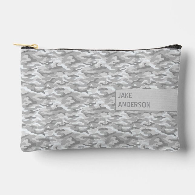 Camouflage Pattern in triple Gray Accessory Pouch (Front)