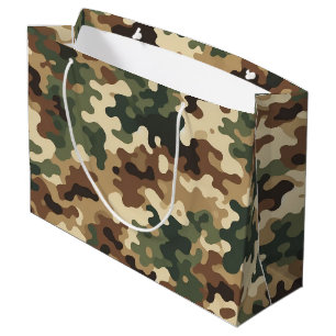 Camouflage pattern large gift bag