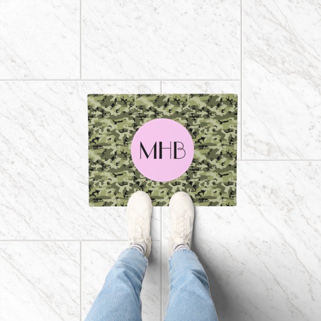 Camouflage Pattern, Military Pattern, Monogram Doormat (Indoor)