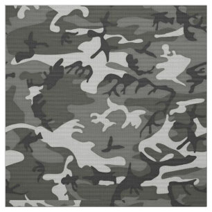 Camouflage Pattern, Shades of Grey with Black Fabric