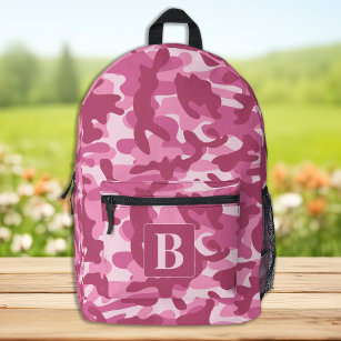 Camouflage Pink Cool Personalised Girly Camo Printed Backpack