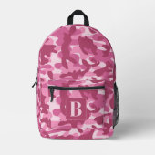 Camouflage Pink Cool Personalised Girly Camo Printed Backpack (Front)