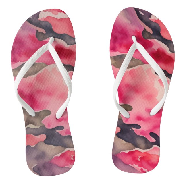 camouflage pink watercolor jandals (Footbed)