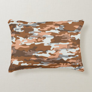 Camouflage Polka Dot: Abstract Seamless. Decorative Cushion