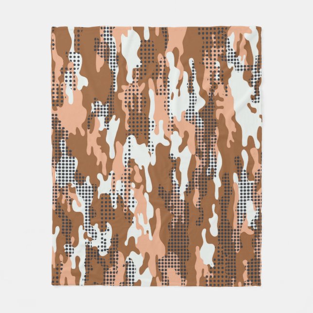 Camouflage Polka Dot: Abstract Seamless. Fleece Blanket (Front)