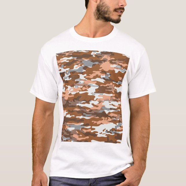 Camouflage Polka Dot: Abstract Seamless. T-Shirt (Front)