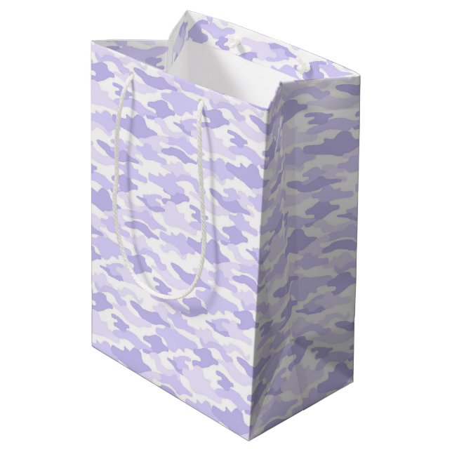 Camouflage Purple Medium Paper Bag (Back Angled)